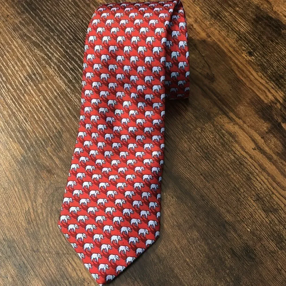 Vintage Burberry Elephant silk tie